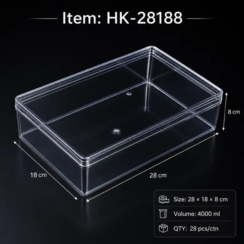 Large Clear Tiramisu Box - SKU HK-28188 size 28 × 18 × 8 cm