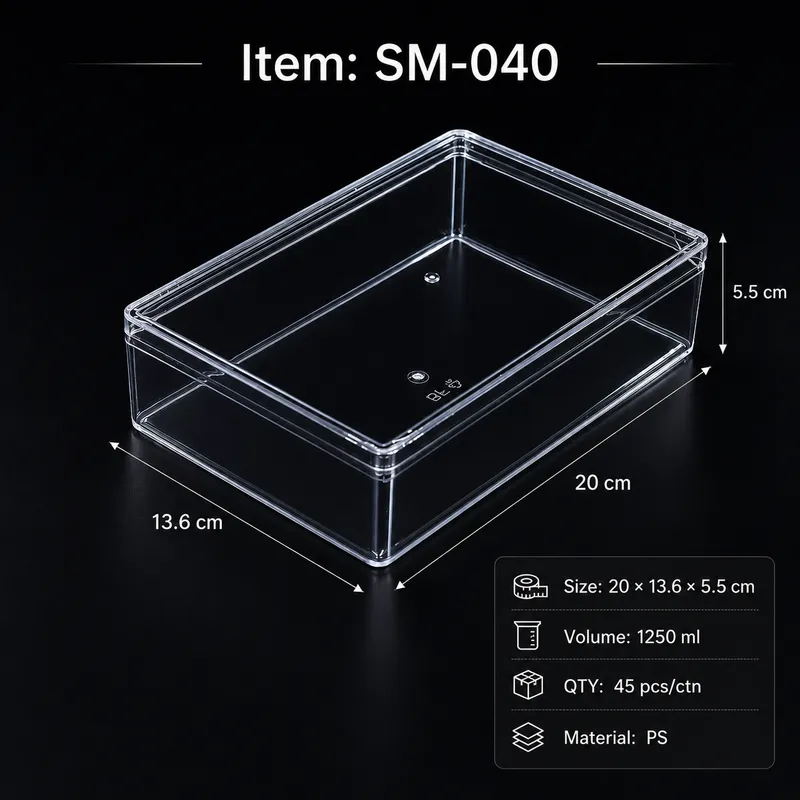 Clear Tiramisu Box - SKU SM-040 size 20 × 13.6 × 5.5 cm