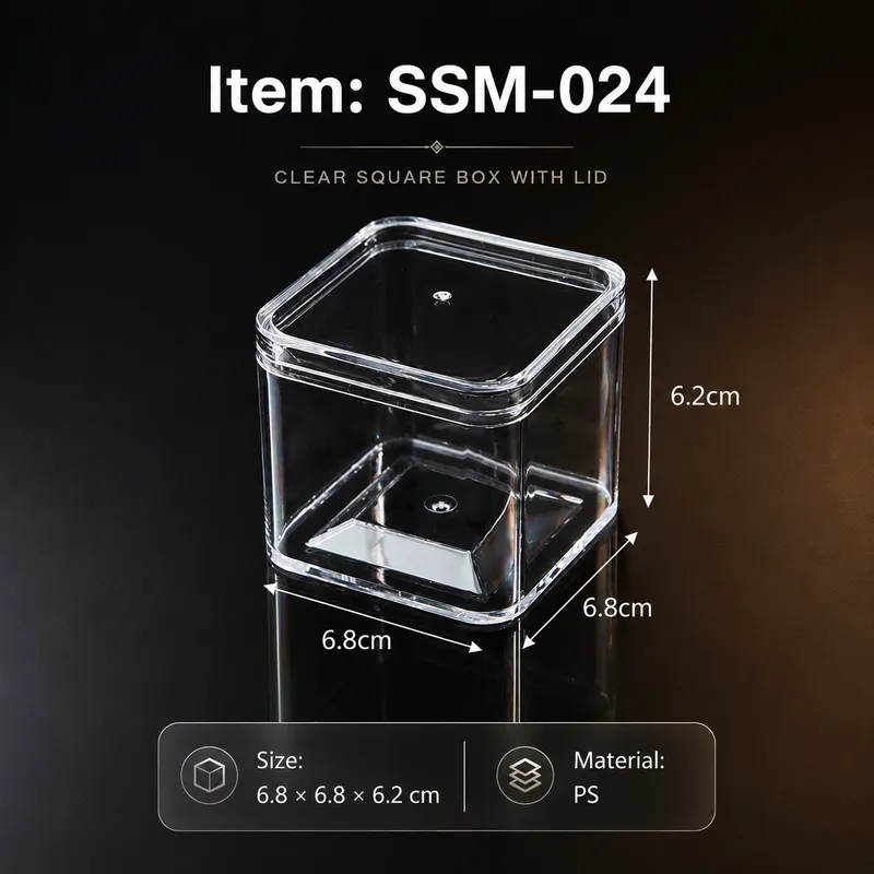 Clear Square Box - SKU SSM-024 size 11.8 × 11.8 × 6 cm